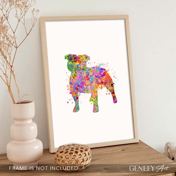 Staffordshire Bull Terrier Watercolour Print