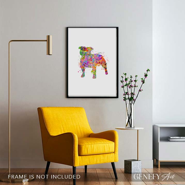 Staffordshire Bull Terrier Watercolour Print