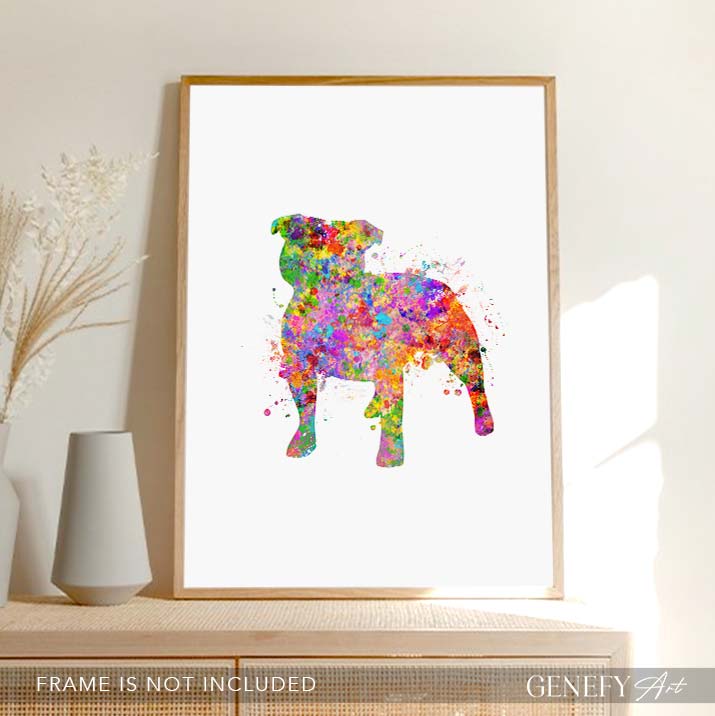 Staffordshire Bull Terrier Watercolour Print