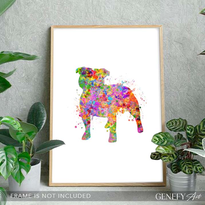 Staffordshire Bull Terrier Watercolour Print