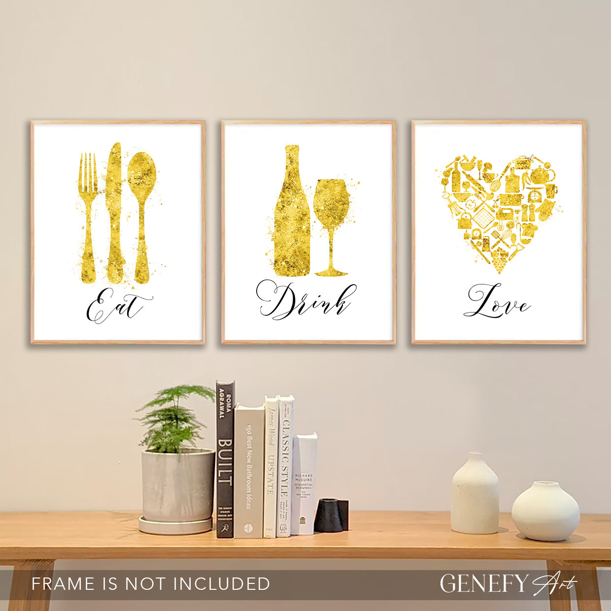 Yellow Kitchen Wall Art - Set of 3 Prints