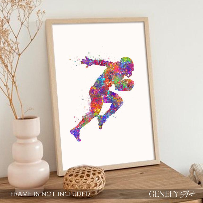 American Football Watercolour Print - Genefy Art