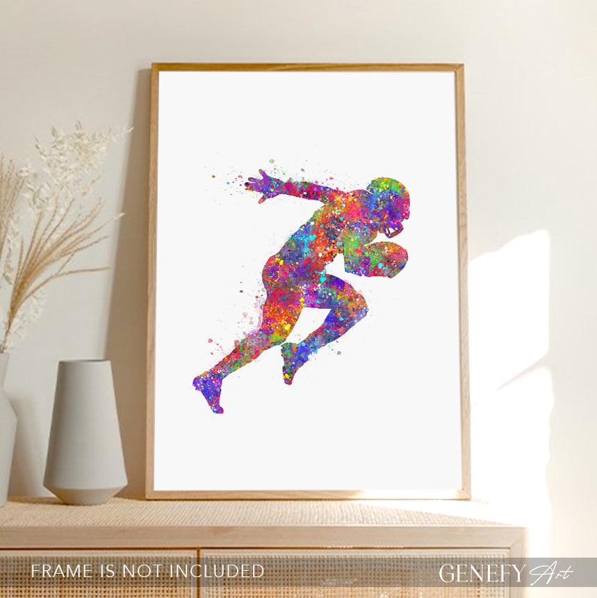 American Football Watercolour Print - Genefy Art
