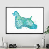American Cocker Spaniel Teal Watercolour Print Genefy Art