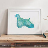 American Cocker Spaniel Teal Watercolour Print Genefy Art