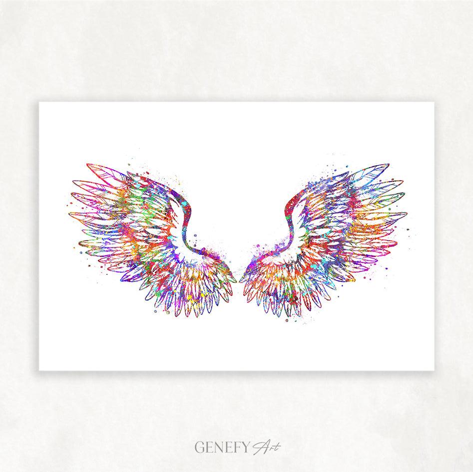Angel Wings Watercolour Print - Genefy Art