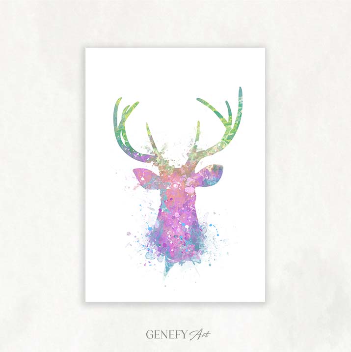 Deer Watercolour Art Print
