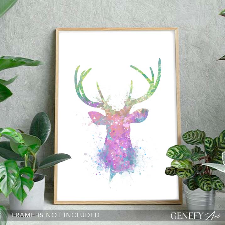 Deer Watercolour Art Print