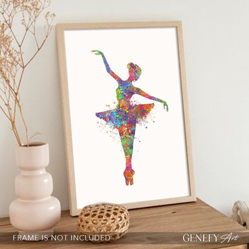 Ballerina in Tutu Watercolour Art - Genefy Art
