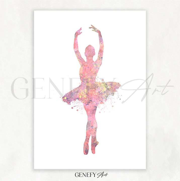 Ballerina Watercolour Print - Genefy Art