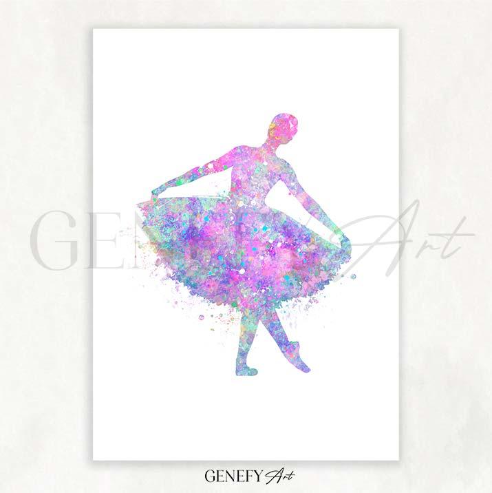 Ballerina Watercolour Print - Genefy Art