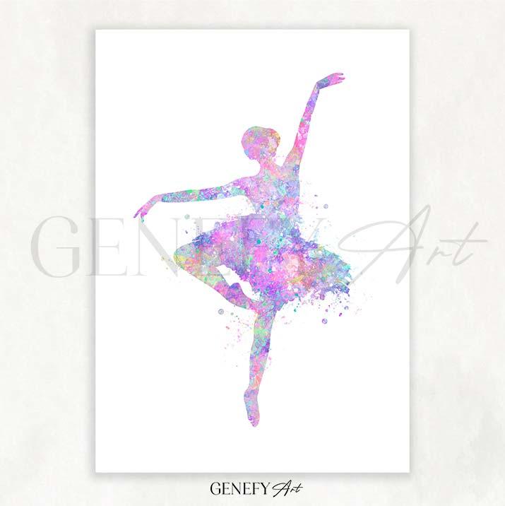 Ballerina Watercolour Print - Genefy Art