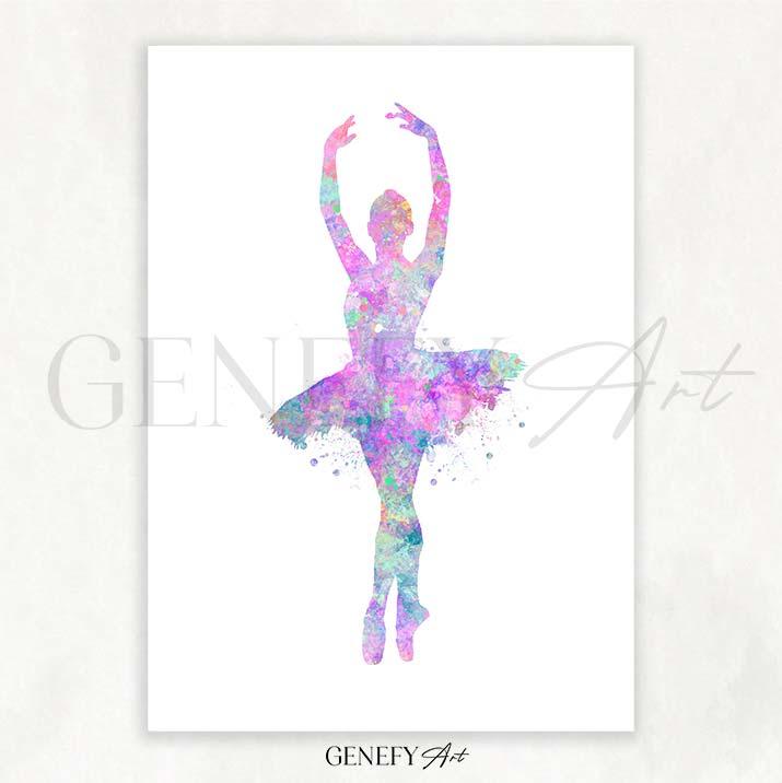 Ballerina Watercolour Print - Genefy Art