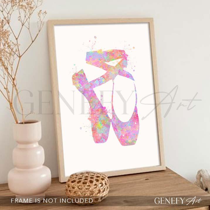 Ballet Shoes Pastel Watercolour Print - Genefy Art