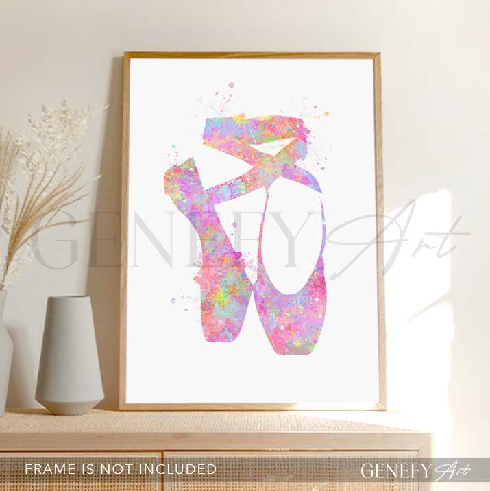Ballet Shoes Pastel Watercolour Print - Genefy Art