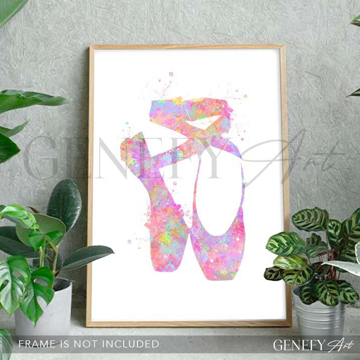 Ballet Shoes Pastel Watercolour Print - Genefy Art