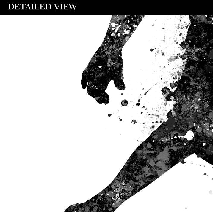 Basketball Player Black and White Watercolour Print - Genefy Art