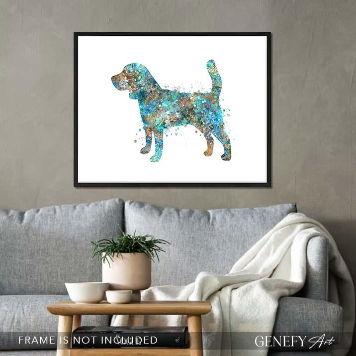 Beagle Watercolour Art Print - Genefy Art