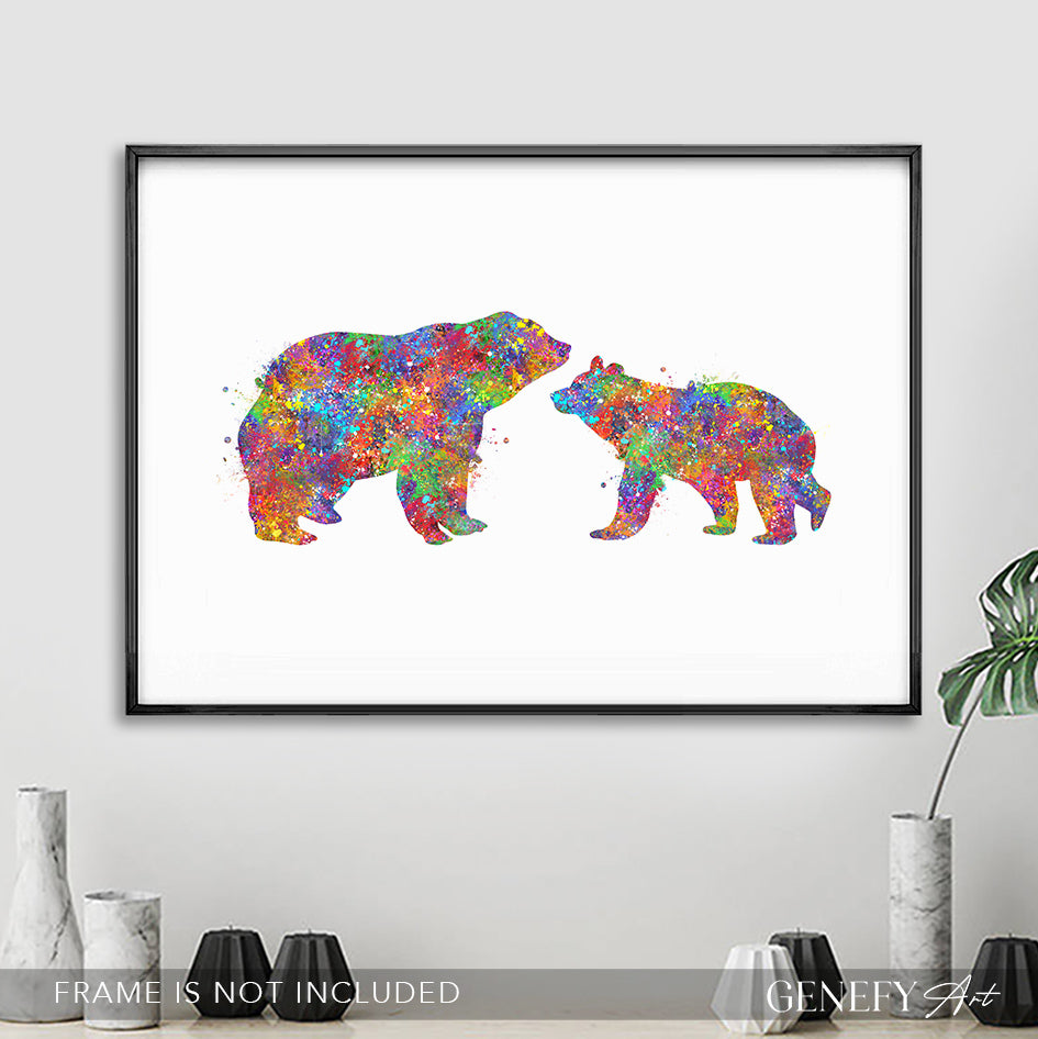 Bear Couple Watercolour Print