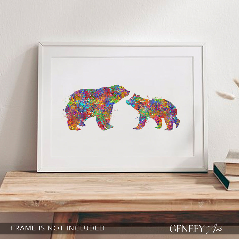 Bear Couple Watercolour Print
