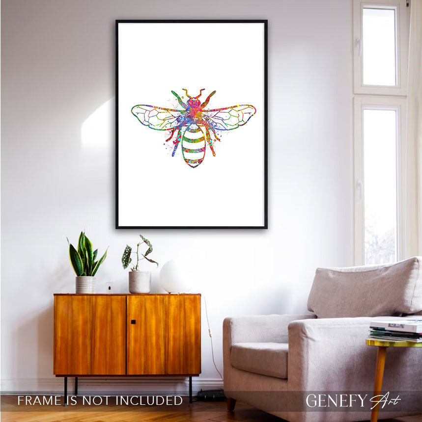 Bee Watercolour Print