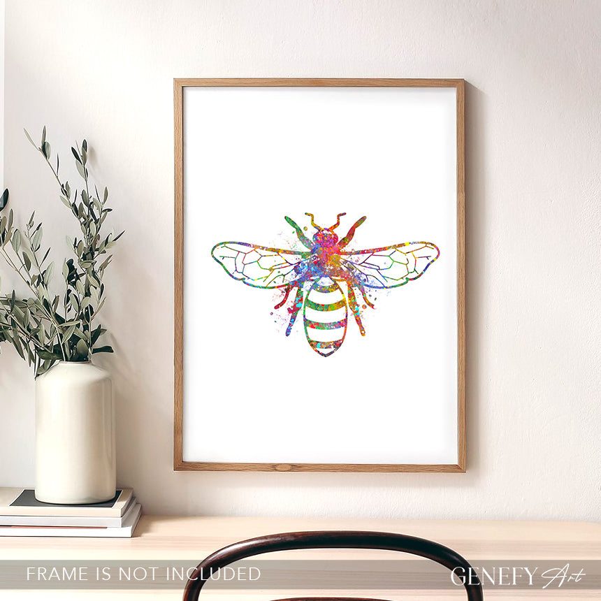 Bee Watercolour Print