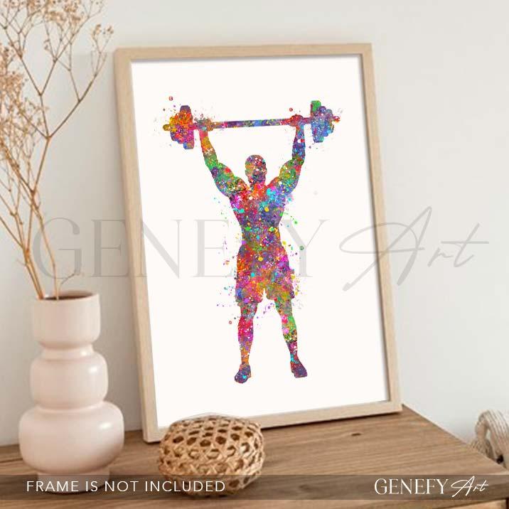 Bodybuilder Watercolour Print - Genefy Art