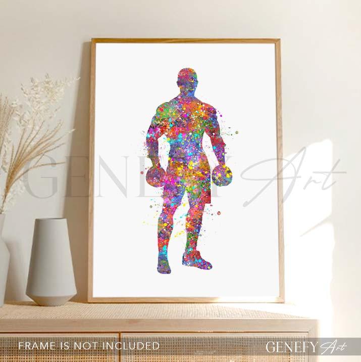 Bodybuilder Watercolour Print - Genefy Art