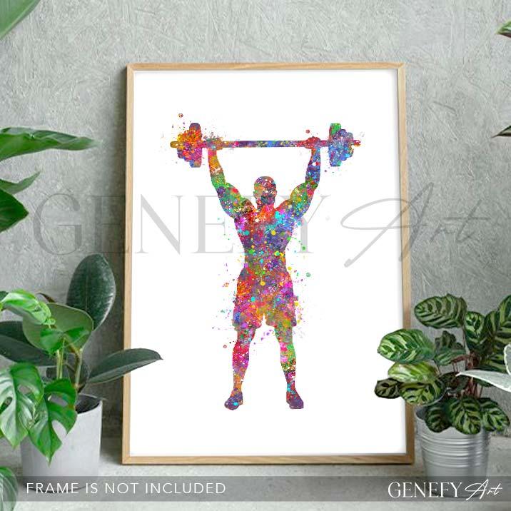 Bodybuilder Watercolour Print - Genefy Art