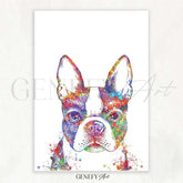 Boston Terrier Watercolour Print - Genefy Art