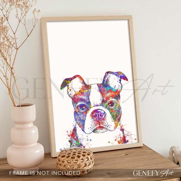 Boston Terrier Watercolour Print - Genefy Art