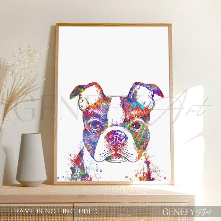 Boston Terrier Watercolour Print - Genefy Art
