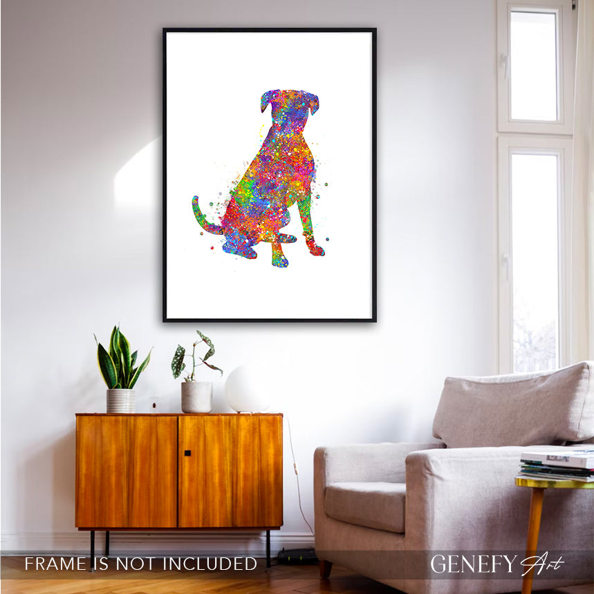 Boxer Watercolour Print