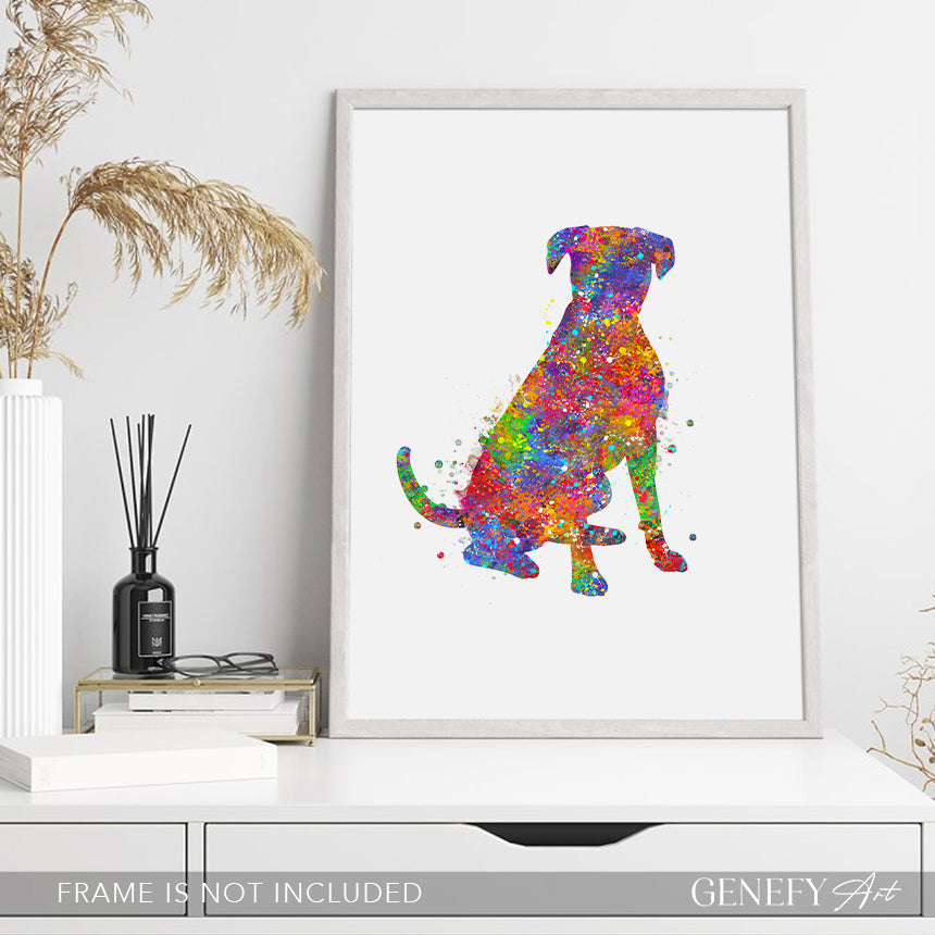 Boxer Watercolour Print