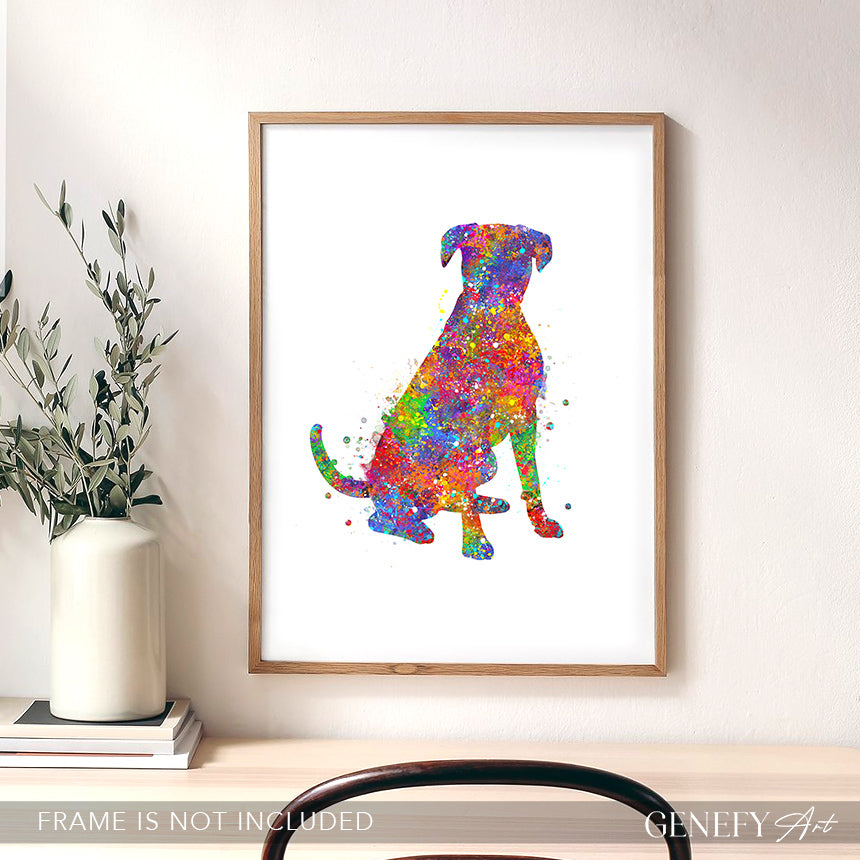 Boxer Watercolour Print