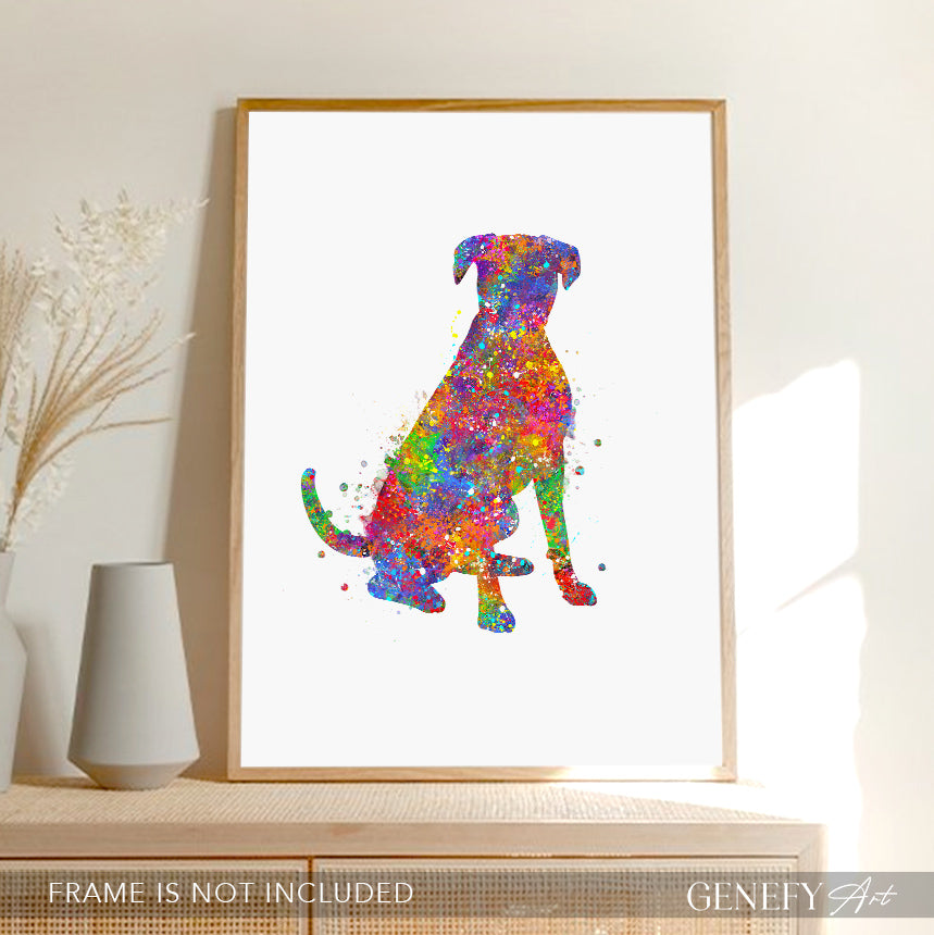 Boxer Watercolour Print