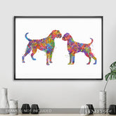 Boxer Couple Watercolour Print