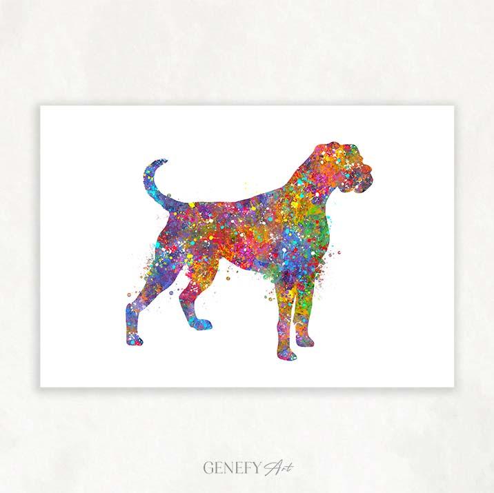 Boxer Watercolour Print - Genefy Art