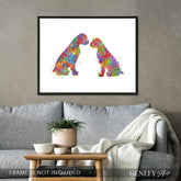 Boxer Couple Watercolour Print - Genefy Art