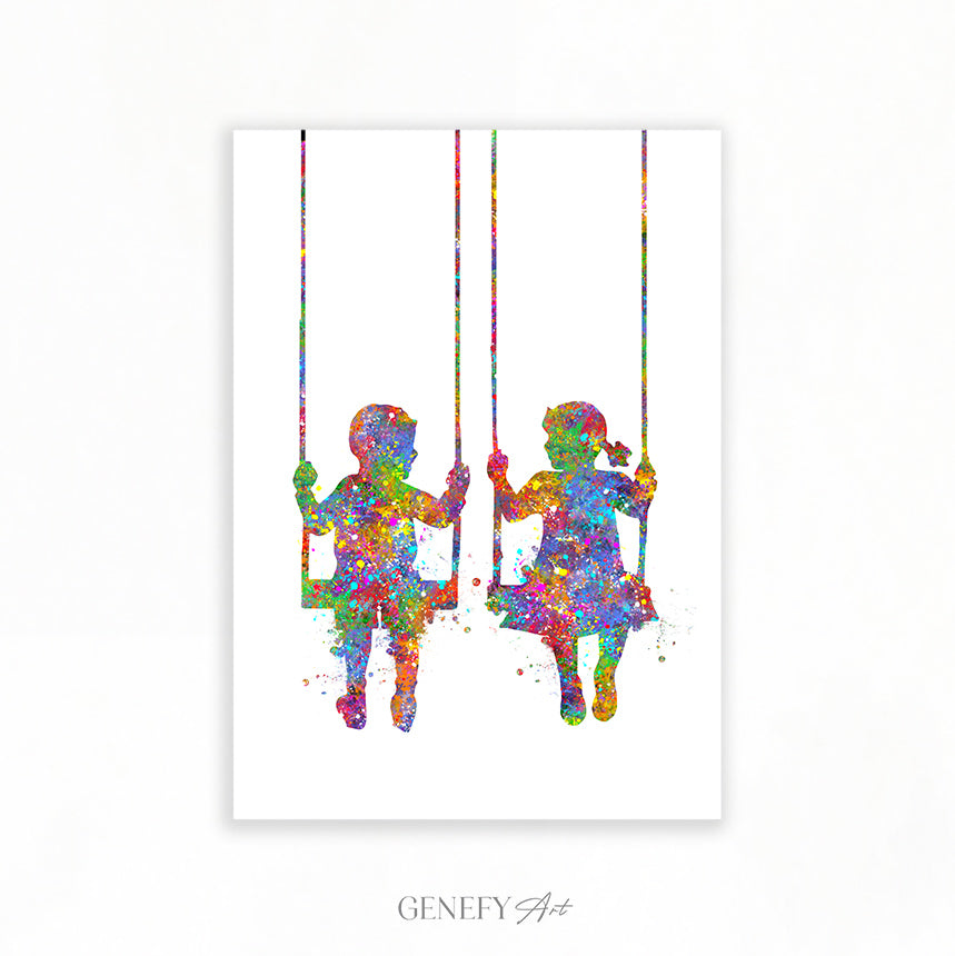 Best Friends Watercolour Art Print