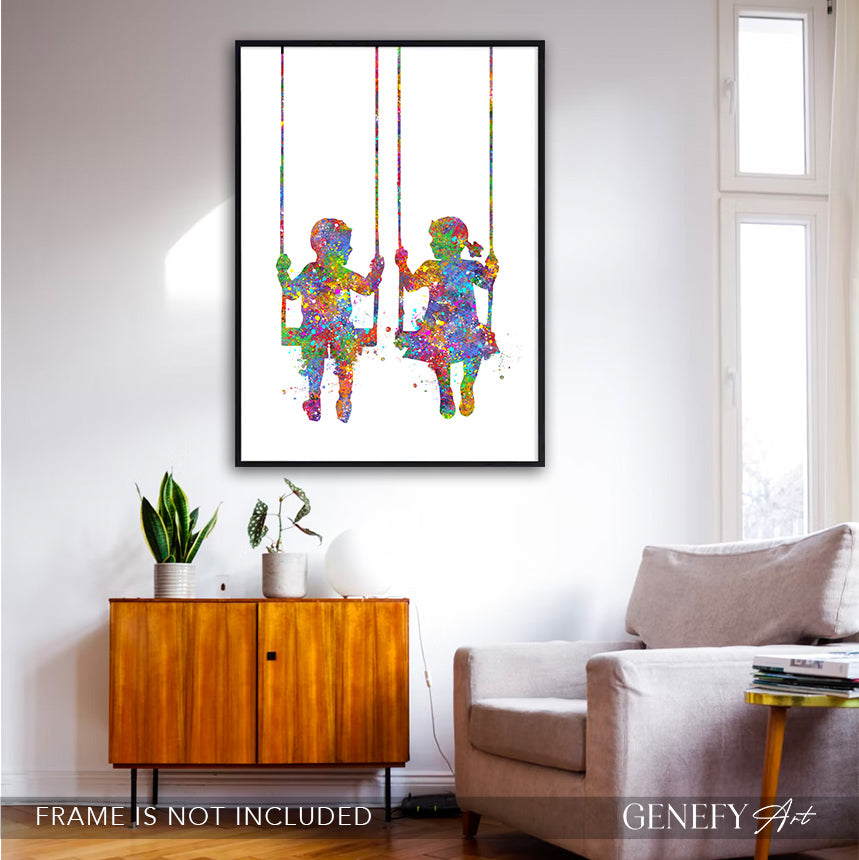 Best Friends Watercolour Art Print