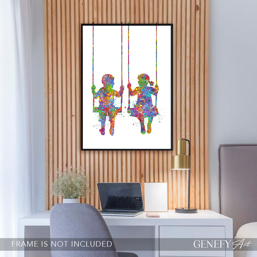 Best Friends Watercolour Art Print