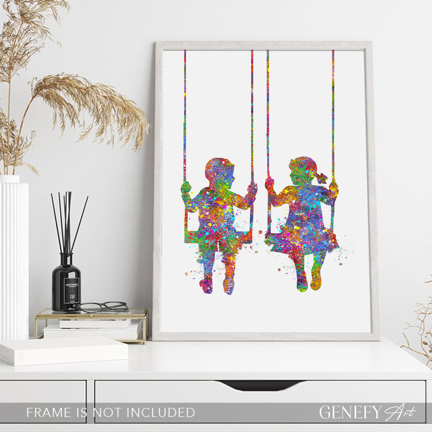 Best Friends Watercolour Art Print