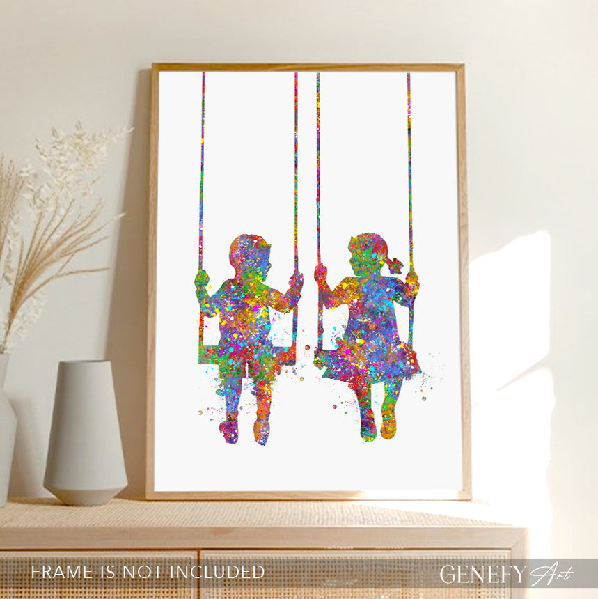 Best Friends Watercolour Art Print