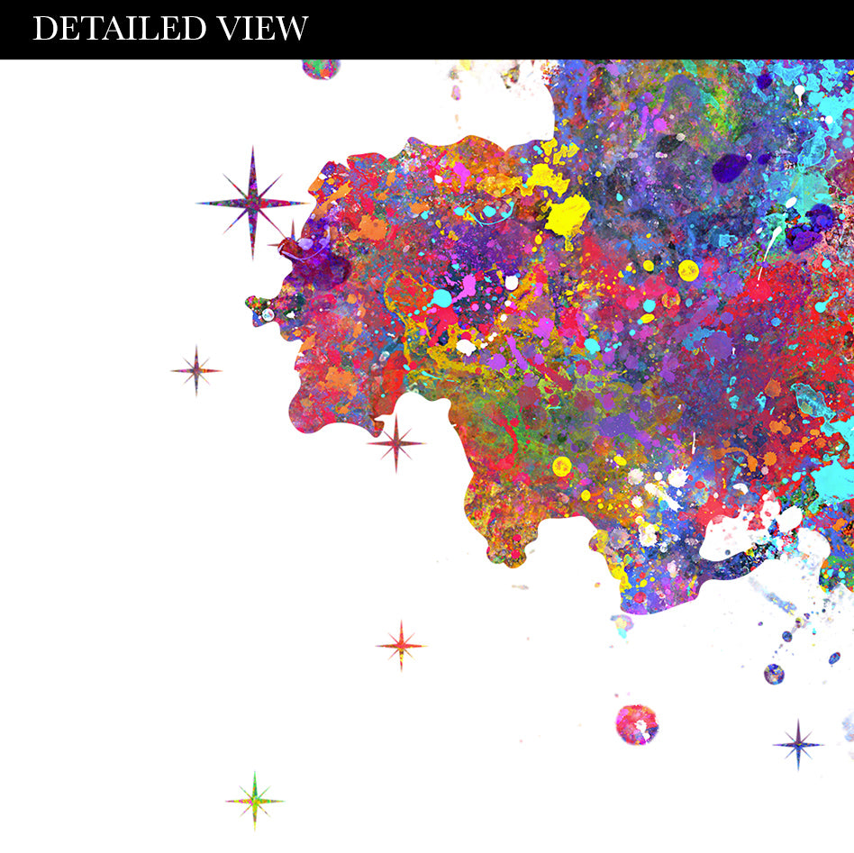 Boy and Girl Reading Book Watercolour Print