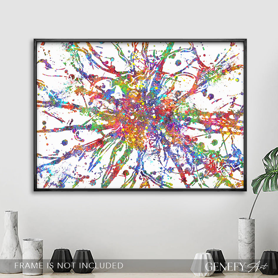 Brain Cells Watercolour Print - Genefy Art