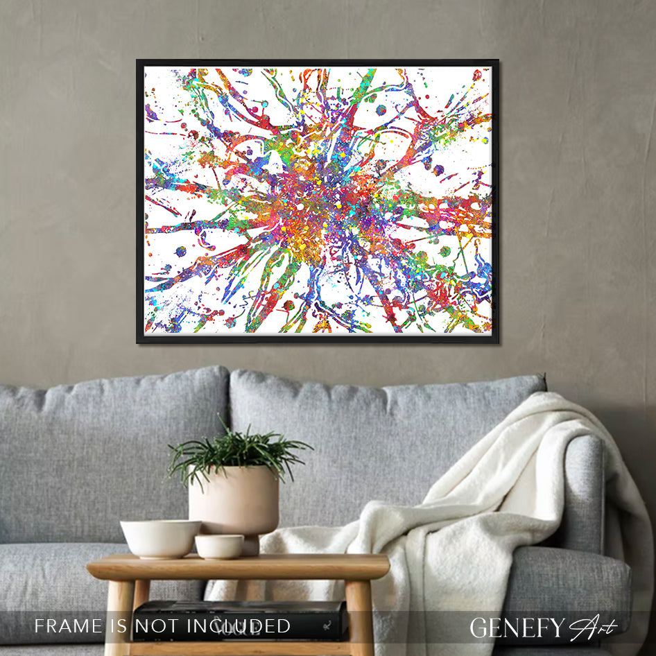 Brain Cells Watercolour Print - Genefy Art