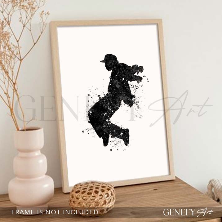 Breakdance Black and White Watercolour Print