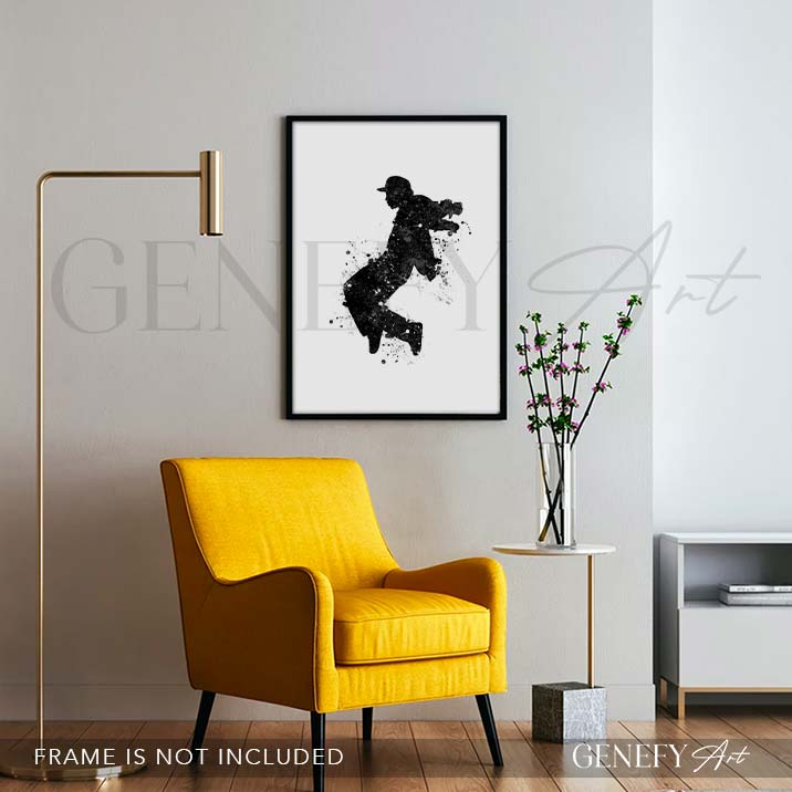 Breakdance Black and White Watercolour Print