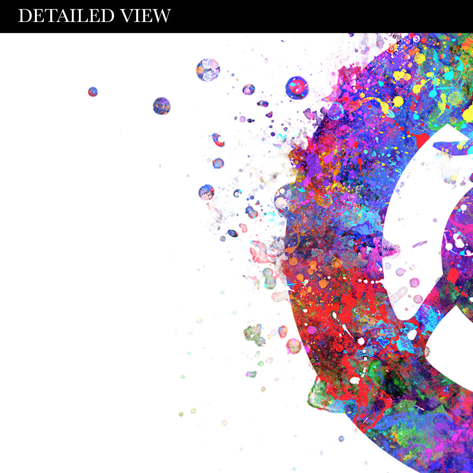 Bride and Groom on Motorbike Watercolour Print